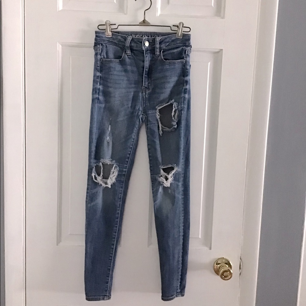 American Eagle SuperStretchX distressed Jeans